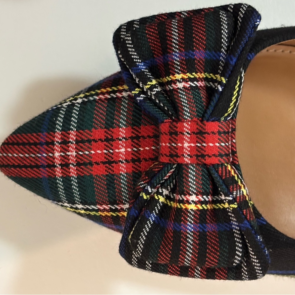 J. Crew Tartan Plaid Bow Heels - 9